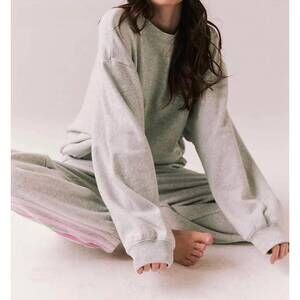 NEW CHASER stripe fleece mission joggers in grey